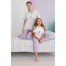 Siyah İnci Pamuklu Örme Pijama Takım 24117054 Çok Renkli