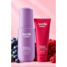 Aurelia Genève Double Berry Glass Skin Set - Nemlendirici Vegan Yüz Temizleme Köpüğü & Işıltı Kazandıran Vegan Peeling Seti