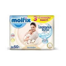 Molfix Yenidoğan Izotonik Sulu Doğal Pamuk Islak Havlu Mendil 3Lü 150 Yaprak-9022402271193
