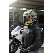 Gıvı 50.x Wıld 1 Renkli 1 Şeffaf Vizörlü Motosiklet Kask Mat Sarı