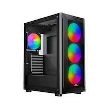 Raıder E651b 650w 80+ Usb 3.0 Mesh 4 Rainbow Fanlı Mid-t E-atx Gaming Siyah Kasa K08 Bla