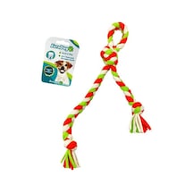 Eurodog - 114 - Düğümlü Diş İpi Beyaz Yeşil Turuncu - Csmo-tex - 42 Cm