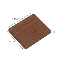 Westpolo Unisex Süper Slim Para Bölmeli Hakiki Deri İnce Kartlık Cüzdan 6 Bölmeli - Taba Mat Taba