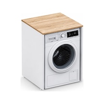 Aqua Bagno Urban Smartbox Çamaşır Makinesi Dolabı - Somono Meşe - Beyaz 50.03.01.02.01 Beyaz - Meşe
