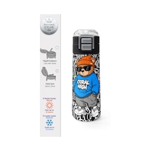 Coral High Kids Grafiti Ayıcık Desenli Pipetli Ve Direkt İçim Çelik Termos 500 Ml 38132 Saks