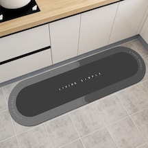 Sihirli Paspas Banyo Paspası Su Emici Mutfak Koridor Paspas Kaymaz Tabanlı 40cm - 120cm Yuvarlak Açık Gri