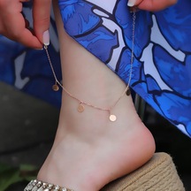 Rose Gold Kaplama Gümüş Para Halhal Gümüş