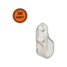 20 Adet Metali Oval Dolap Askı Borusu Flanşı Şeffaf