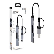 Usb-c Hub 4in1 Dönüştürücü - 2 Usb, 2 Type-c Port, Metalik Usb-c
