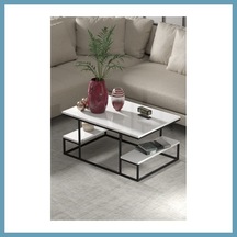 Bezos Deluxe Raflı Orta Sehpa Beyaz Mbt06