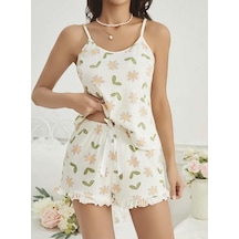 Hello Papana Kadın Ekru Çiçek Baskılı Şortlu Gecelik Pijama Takımı 5047 Çok Renkli Hello Papana Kadın Ekru Çiçek Baskılı Şortlu Gecelik Pijama Takımı 5047 Çok Renkli