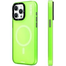 iPhone Uyumlu 15 Pro Max  Kılıf Magsafe Şarj Özellikli Youngkit Hidden Sand Serisi Kapak Yeşil Yeşil