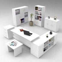 Robinhome Robin Home Verona Abcdefg2 Ofis Büro Masa Seti Makam Takımı Beyaz