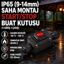 Ip65 9-14mm Montaj Star/stop Buat Kutusu 1 Giriş 1 Çıkış