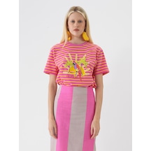 Xint Sarı Pamuk Dokulu Oversize Tişört 602341
