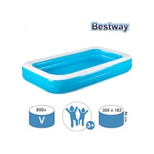 Bestway 54150 Mavi Dikdörtgen Şişme Çocuk Havuzu Mavi