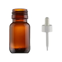 20ml Kahverengi Cam Ecza Şişesi Plastik Damlalıklı Çubuklu, 12 Adet, Ecza Şişesi, Cam Şişe, Amber Şişe,kozmetik Şişe