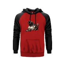 Disturbed Asylum Kırmızı Renk Reglan Kol Sweatshirt Kırmızı