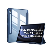 Samsung Galaxy Tab S9 Fe Plus/s10 Plus/s9 Plus İle Uyumlu Kılıf Grafiti Şeffaf Kalem Bölmeli X610-16-810-18 X820 Lacivert