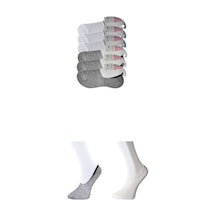Royaleks Gri ve Beyaz Kadın Babet Çorap 6 çift RYL-KBT6007 Çok Renkli