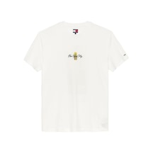 Tommy Hilfiger Tjm Erkek Regular Sign Block Ss Ekru T-shirt-13190 Ekru