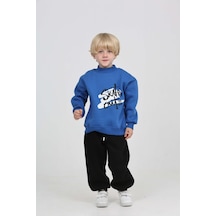 Toontoy Kids Toontoy Erkek Çocuk Skate Arka Baskılı Eşofman Takım Saks Mavisi