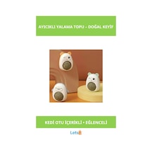 Ayıcıklı Kedi Otu Yalama Topu Kediler İçin Eğlenceli Oyun Arkadaşı