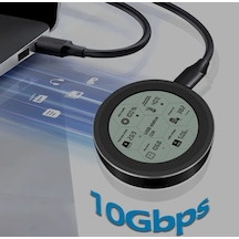 Shuole Akıllı M.2 Ssd Harici Kutu Enclosure Usb 3.2 Type-c, Lcd Ekranlı, 10gbps Hız, 8tb Destekli
