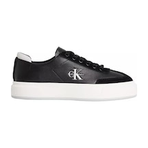 Calvin Klein Kadın Platform Tabanlı Süet Detaylı Ck Logo Desenli Siyah Sneaker-14866