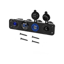 Shuıvan Kombine Şarj Paneli Voltmetre - İkili Usb - 12v Çakmak Söketi - On Off Anahtar-1950