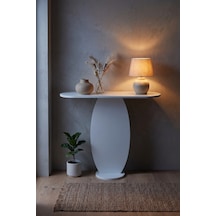 Dresuar Modern Dekoratif Antre Konsolu Giriş Hol Koridor Salon Konsol Masası 7033 Beyaz Çok Renkli