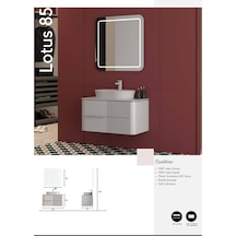 Evros Lotus 85 Cm Banyo Dolabı Gri