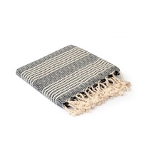 Yaprak Peştemal Plaj Havlusu Sauna, Yoga, Fitness İçin Çok Amaçlı Kullanım. 100x180cm Koyu Gri Diğer