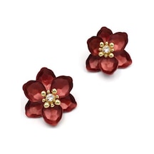 Lotus Çiçek Küpe - Kırmızı Diğer