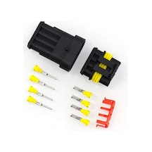5 Adet 4 Pin Süper Seal Konnektör Su Geçirmez Oto Dişi Erkek (552468671)