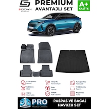 Peugeot 3008 Hybrid 3d Pro Havuzlu Paspas Ve Bagaj Havuzu Seti 2'li Set 2024 Üzeri A+ Kalite 3set-sdz219