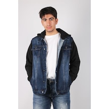 Vikings Jeans Erkek Kot Ceket Kot Mont Denim Koyu Mavi