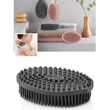 Mainshop Vücut Masaj Fırçası, Çift Taraflı Sırt Kese Banyo Duş Bebek Masaj Yumuşak Fırça Antrasit M-151