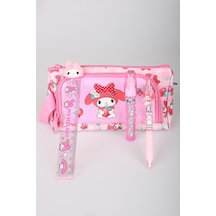X Dekomus Lisanslı My Melody Sweet Berry Collection Kalem Çantası,roket Silgi,cetvel,uçlu Kalem Seti Açık Gri