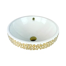 Beyaz Altın Yarı Ankastre Lavabo Renkli