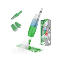 Püskürtme Fonksiyonlu Silecek, 650 Ml Su Tanklı Püskürtmeli Silecek, Püskürtme Başlıklı Zemin Sileceği, 2 Mikrofiber Kılıflı Püskürtmeli Paspas, Yeşil Çok Renkli
