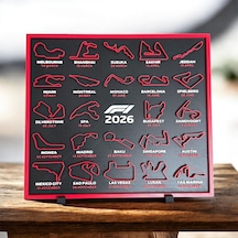 Formula 1 2026 Sezonu Yarış Takvimi Dekoratif Pano - F1 Pist Haritaları