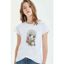 Anime Fairy Tail Glass Guild Emblem Baskılı Beyaz Kadın Tshirt (534309897)