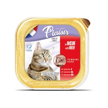 Plaisir Sığır Etli Pate Yetişkin Yaş Kedi Maması 8 x 100 G