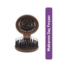 Beauty Makaron Extension Saç Fırçası - Kaynak Saçlara Özel, 3d Esnek, Aynalı, Çanta Boy Espresso