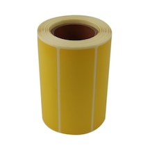 Sarı Zemin Baskılı Kuşe Etiket 100mm X 30mm Ruloda 500 Adet 40mm Kuka Çapında Barkod Yazıcı Etiketi Diğer