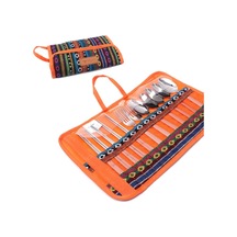 Sones Açık Sofra 12 Parça Takım Elbise Kamp Taşınabilir Paslanmaz Çelik Çubuklarını Bıçak Çatal Kaşık Malzemeleri Piknik Çantası Çok Renkli