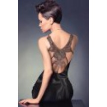 Bihter Sırt Dekolteli Güpürlü Saten Mini Gecelik,siyah L/xl,331234703 Açık Bej - Beyaz