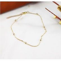 Bijustore Altın Kaplama Dorika Zincir Kadın Halhal Sarı