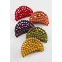 Oval Renkli Mandal Toka 8 Cm Kırmızı